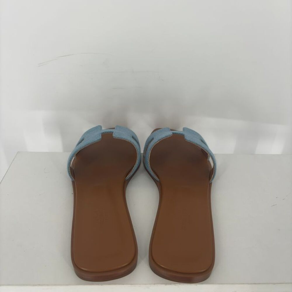 Hermes Denim Fabric Sandals - Picture 3 of 7